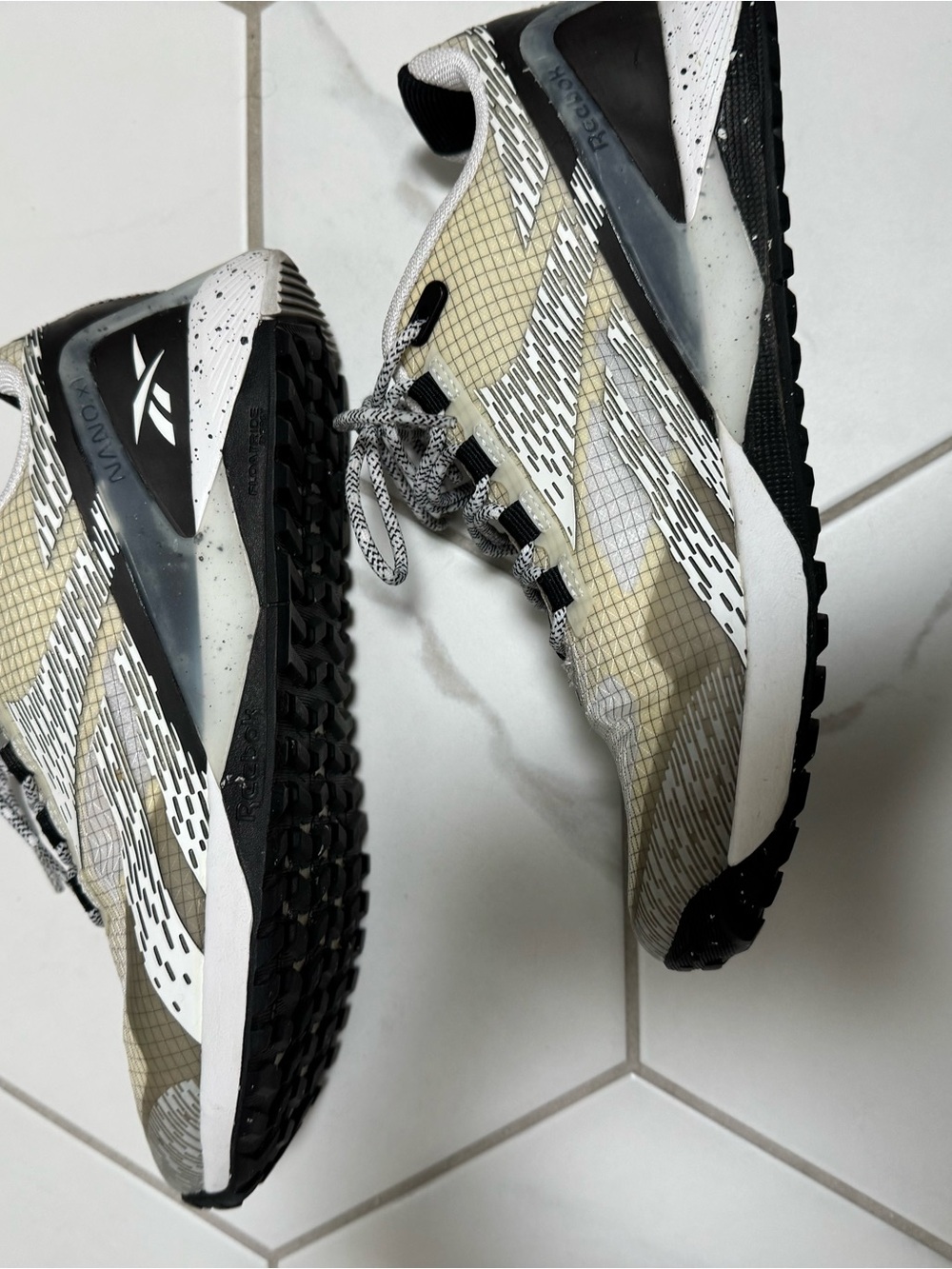 Reebok Beige, Black & White Trail Running Sneakers